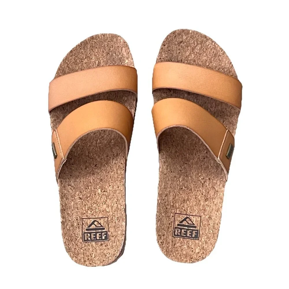 Reef Cushion Vista Hi Platform Sandal Women’s Size 8 Tan Casual Beach - Picture 2 of 9